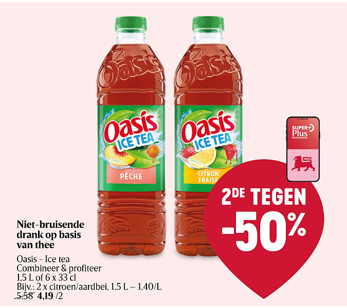 Niet-bruisende drank op basis van thee