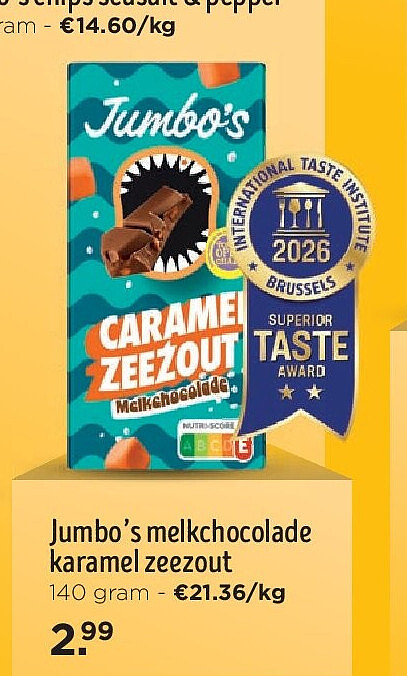 Jumbo’s melkchocolade karamel zeezout