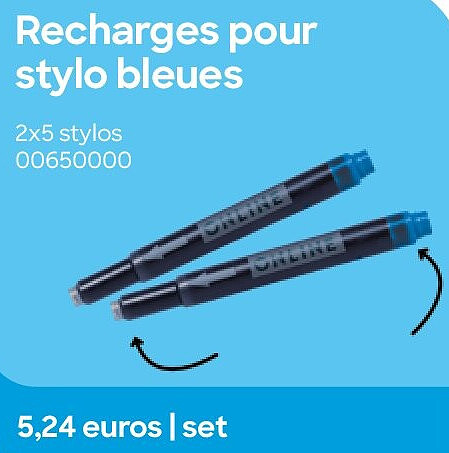 Recharges pour stylo bleues