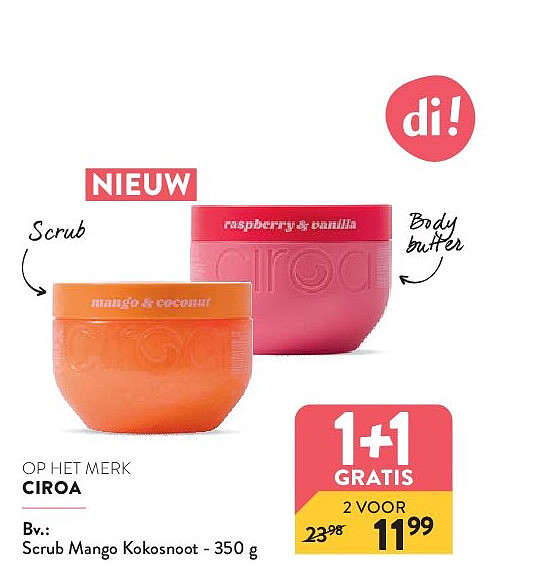OP HET MERK CIROA Bv.: Scrub Mango Kokosnoot - 350 g NIEUW OP HET GAMMA MAX WHITE RED COLGATE