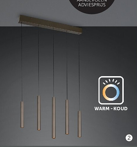 HANGLAMP [ 2 ] 5 LAMPEN BALK