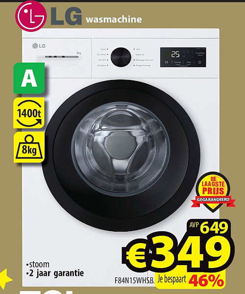 LG wasmachine F84N15WHSB