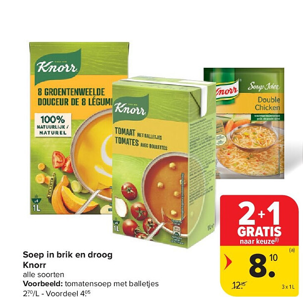 Soep in brik en droog Knorr