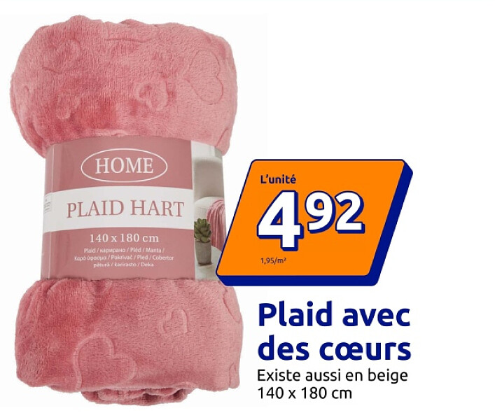 Plaid avec des cœurs