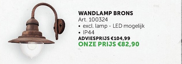 WANDLAMP BRONS