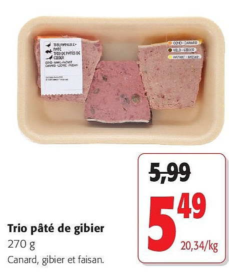 Trio pâté de gibier 270 g