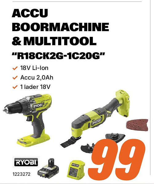 ACCU BOORMACHINE & MULTITOOL “R18CK2G-1C20G”