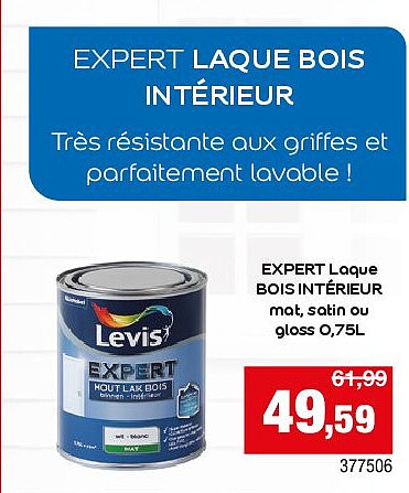 Levis EXPERT Laque BOIS INTÉRIEUR mat, satin ou gloss 0,75L