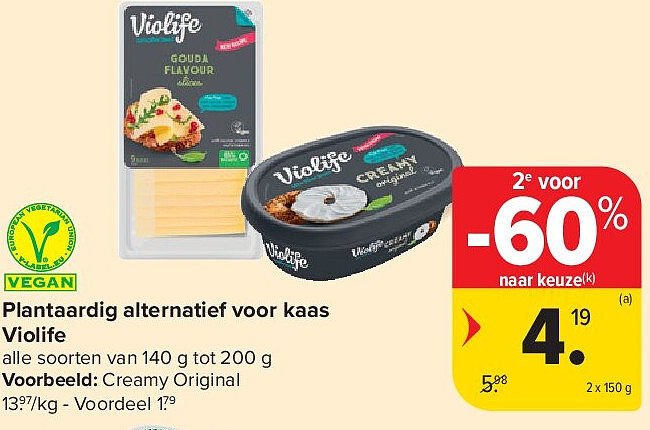 Plantaardig alternatief voor kaas Violife