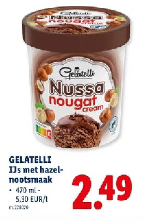 IJs met hazelnootsmaak