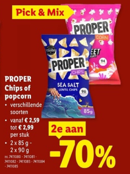 Chips of popcorn