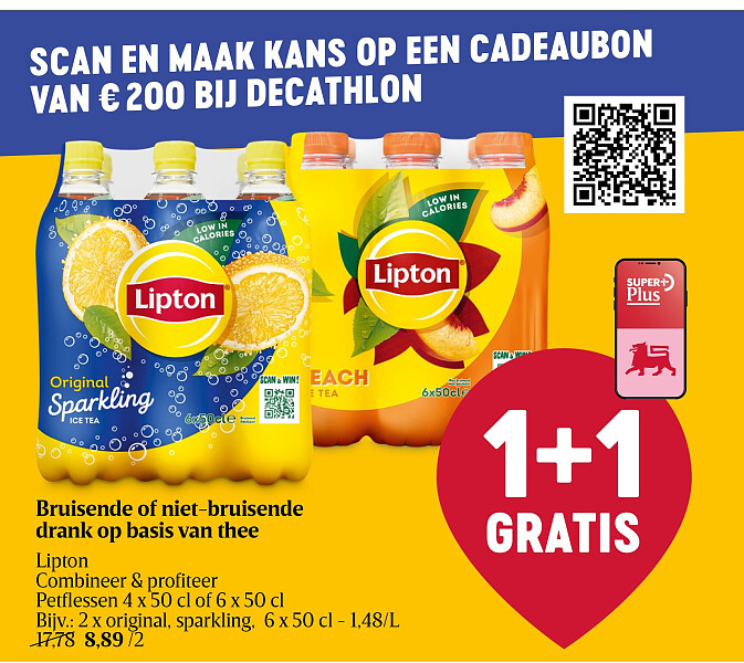 Bruisende of niet-bruisende drank op basis van thee