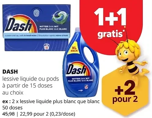 DASH Dash lessive liquide ou pods à partir de 15 doses au choix