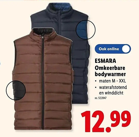 Omkeerbare bodywarmer