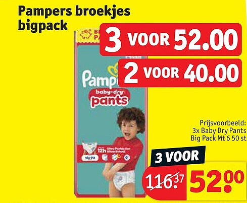 Pampers broekjes bigpack