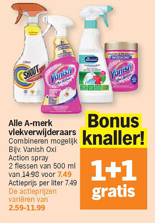 Alle A-merk vlekverwijderaars