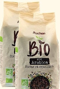 Café en grains 100% Arabica Bio Auchan