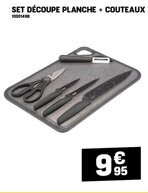 SET DÉCOUPE PLANCHE + COUTEAUX