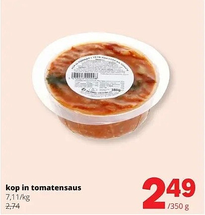 kop in tomatensaus