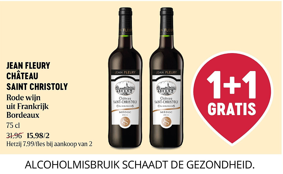 JEAN FLEURY CHÂTEAU SAINT CHRISTOLY Rode wijn uit Frankrijk Bordeaux