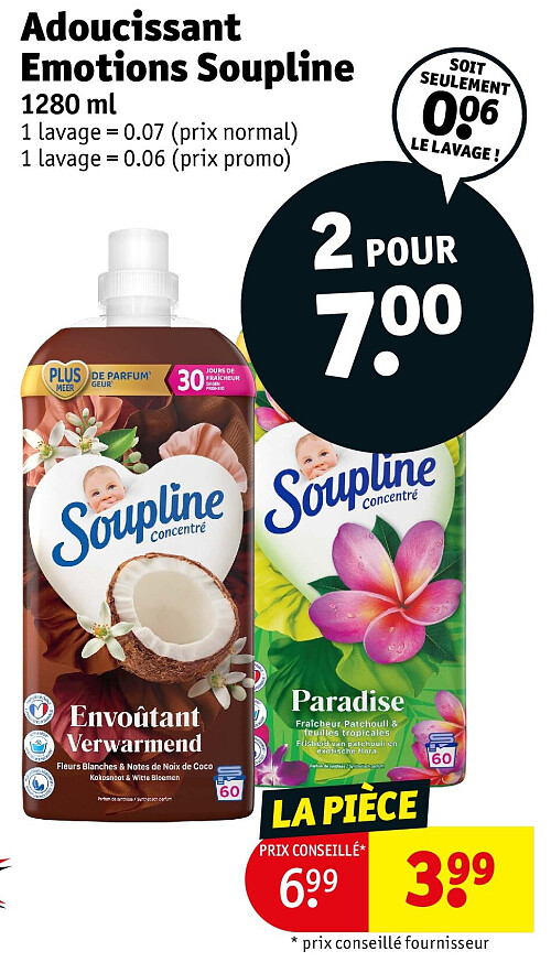 Adoucissant Emotions Soupline 1280 ml