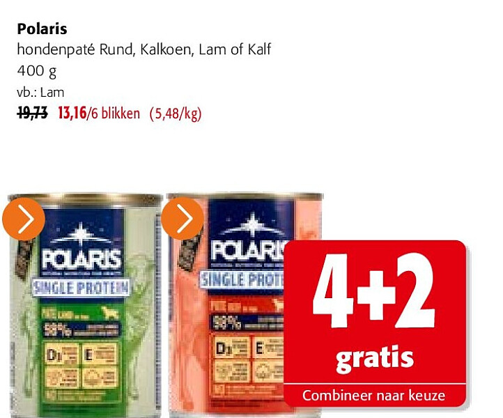 Polaris hondenpaté Rund, Kalkoen, Lam of Kalf 400 g