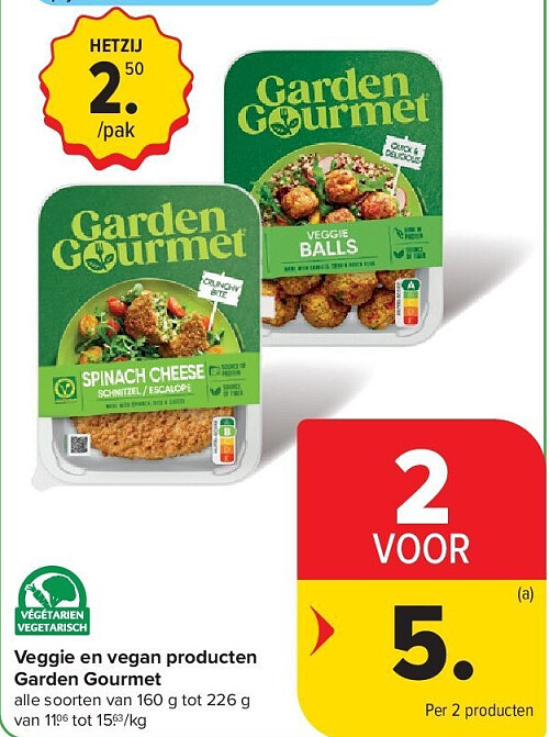 Veggie en vegan producten Garden Gourmet