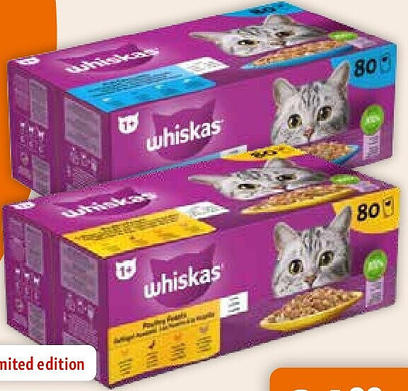Whiskas natvoer kat 80 x 85 g