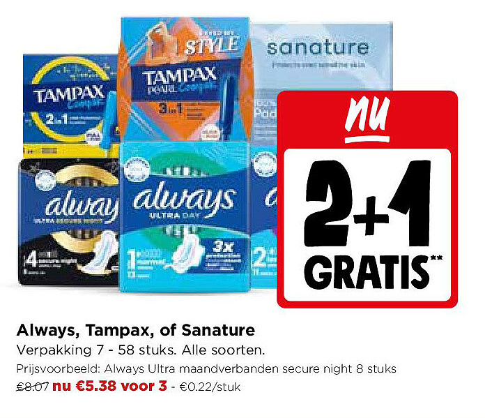 Always, Tampax, of Sanature