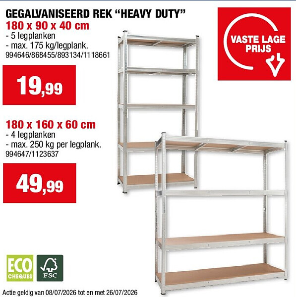 GEGALVANISEERD REK “HEAVY DUTY”