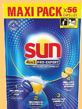 Capsules lave-vaisselle 4 en 1 Pro Expert Sun