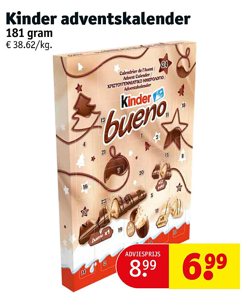 Kinder adventskalender 181 gram
