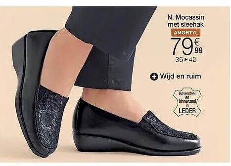 Mocassin met sleehak