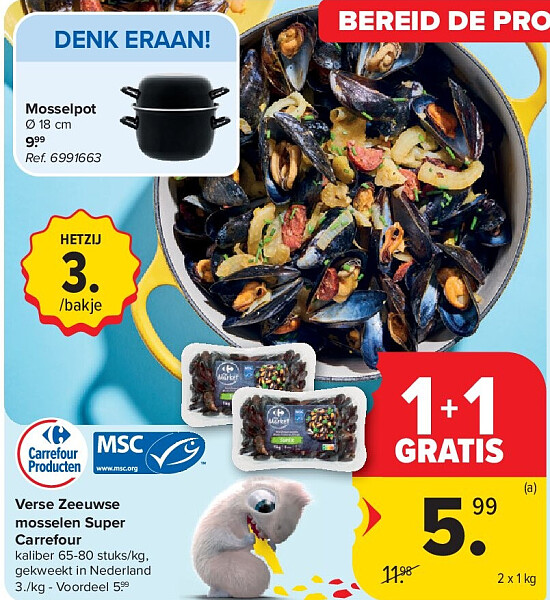 Verse Zeeuwse mosselen Super Carrefour