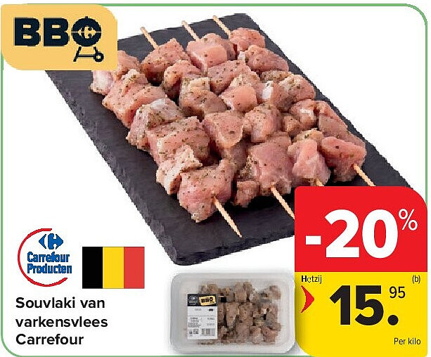 Souvlaki van varkensvlees Carrefour