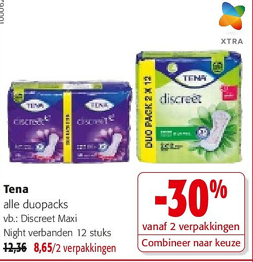 Tena Discreet Maxi Night verbanden 12 stuks