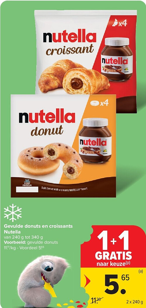 Gevulde donuts en croissants Nutella