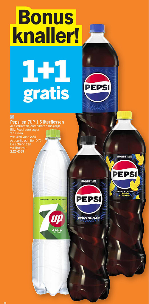Pepsi en 7UP 1.5 literflessen