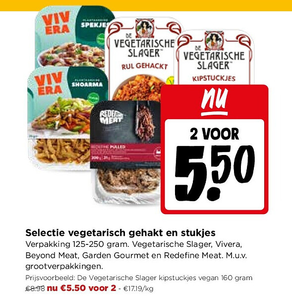 Selectie vegetarisch gehakt en stukjes