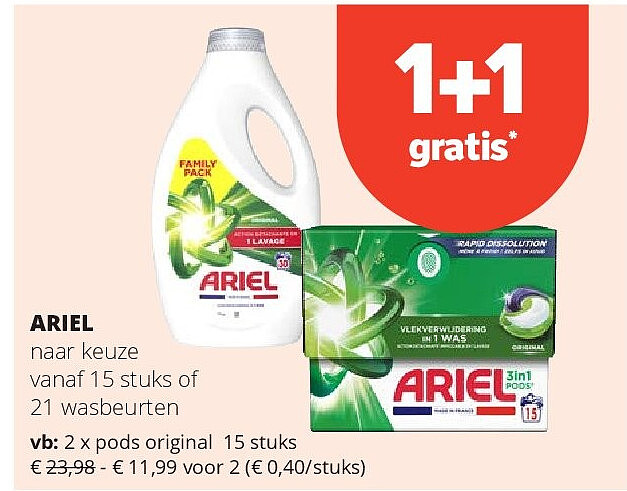 ARIEL pods original 15 stuks