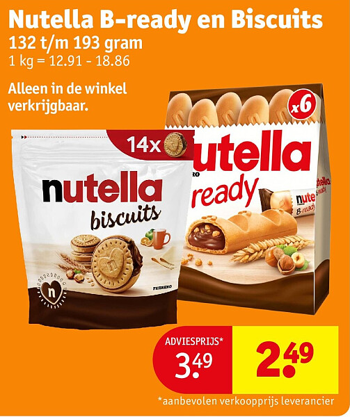 Nutella B-ready en Biscuits