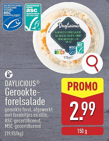 Gerookte forelsalade