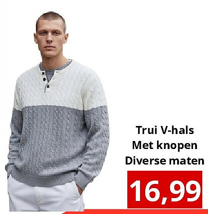 Trui V-hals Met knopen Diverse maten