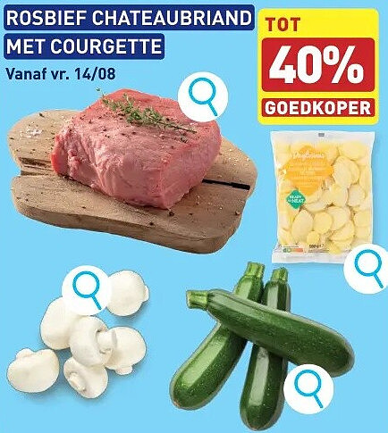 ROSBIEF CHATEAUBRIAND MET COURGETTE