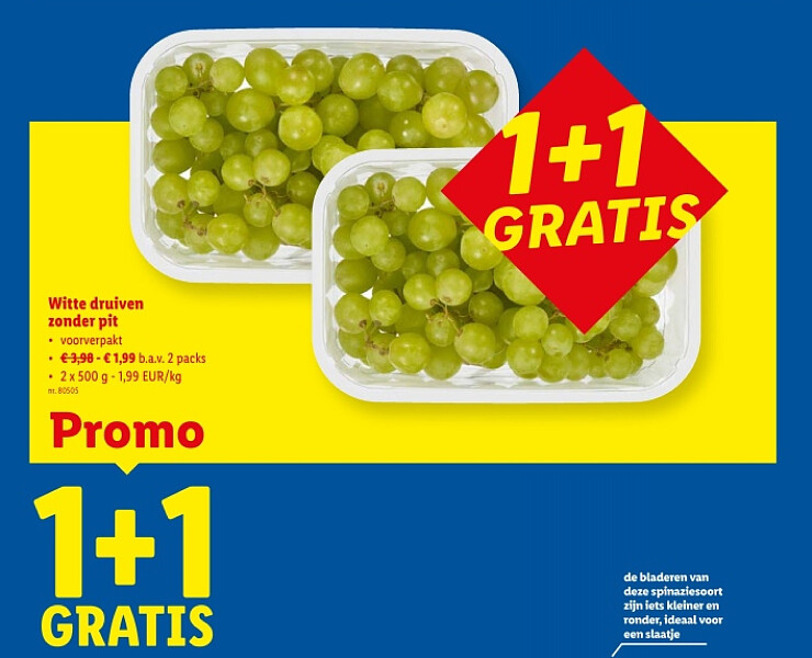 Witte druiven zonder pit