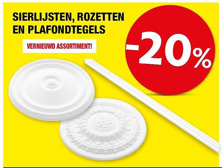 SIERLIJSTEN, ROZETTEN EN PLAFONDTEGELS
