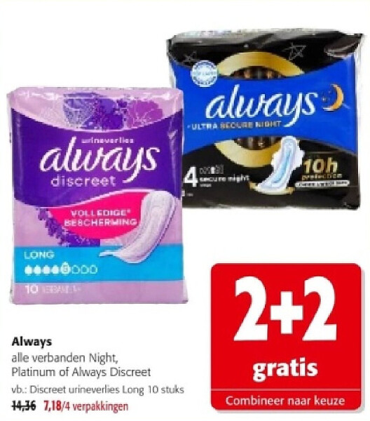 Always Discreet urineverlies Long 10 stuks