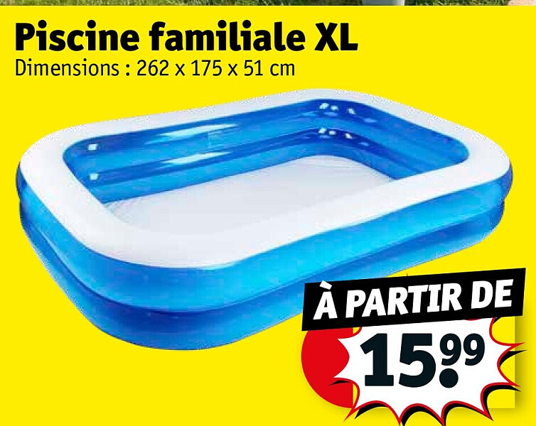 Piscine familiale XL 262 x 175 x 51 cm