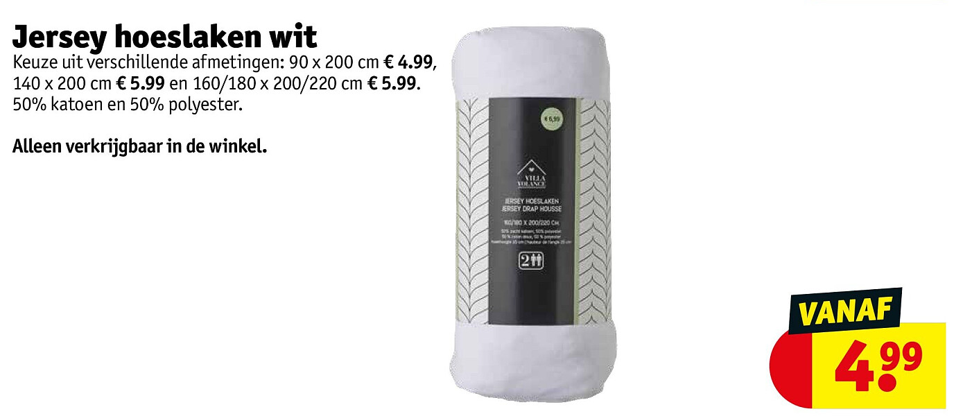 Jersey hoeslaken wit