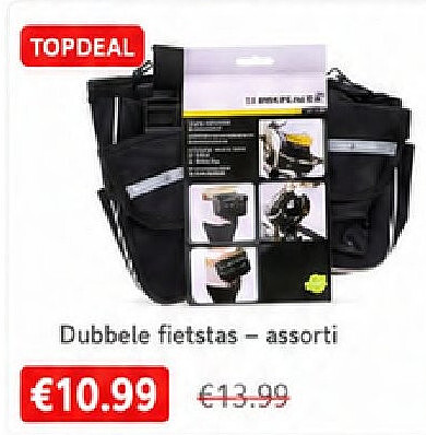 Dubbele fietstas - assorti